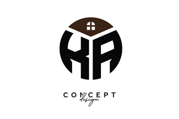 KA Creative Real Estate Monogram Logo Concept Design in Circle Shape