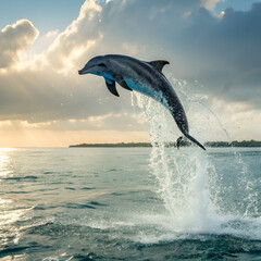 Obraz premium dolphin jumping in the water