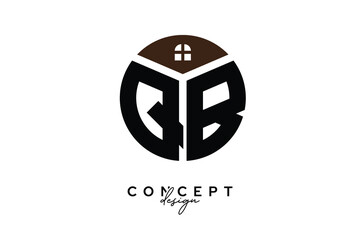 QB Creative Real Estate Monogram Logo Concept Design in Circle Shape