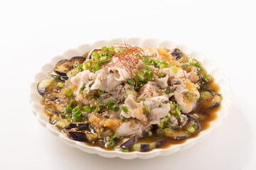 豚しゃぶ　ナス　大根おろし