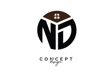 D Creative Real Estate Monogram Logo Concept Design in Circle Shape