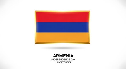 Golden Framed Armenian Flag Celebrates Independence Day