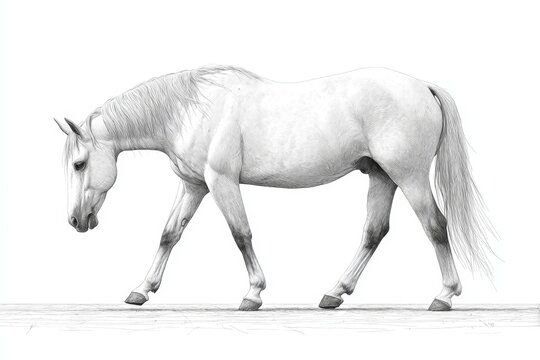 友人が書いた馬の頭部の色鉛筆イラスト 馬の頭部の鉛筆画の写真素材・画像素材 Image 32343957