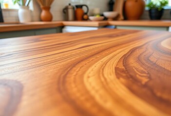 Obraz premium Close-up of a richly textured butcher block countertop, butcher block, element