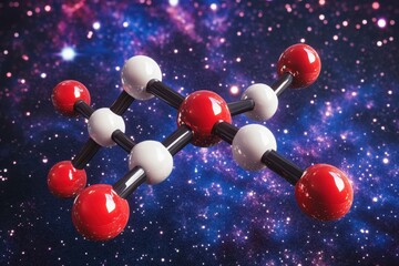 Glowing Molecular Geometry in Cosmic Space Background
