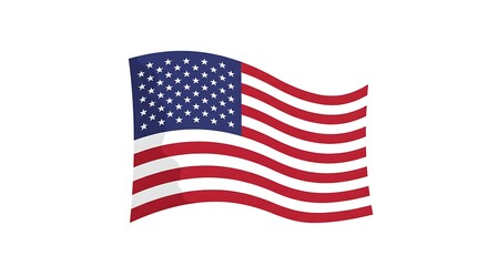 Fototapeta premium Waving American Flag Illustration Symbolizing Patriotism and National Pride