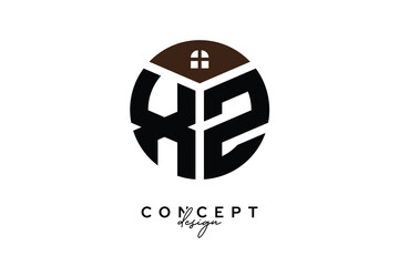 Fototapeta premium XZ Creative Real Estate Monogram Logo Concept Design in Circle Shape