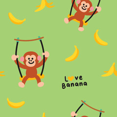 Adorable Jungle Monkey Vector Illustration