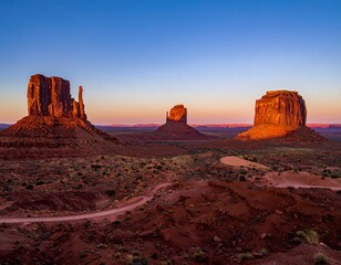 Majestic sunset over Monument Valley rock formations