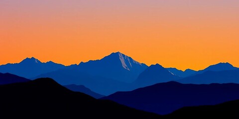 Obraz premium Stylized mountain range silhouettes, perfect for various designs, alpine, template set