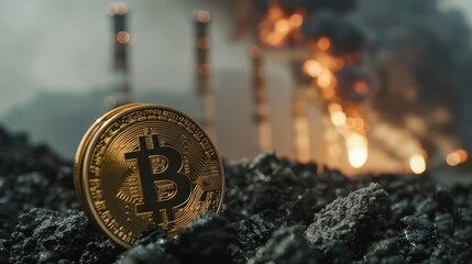 Bitcoin on coal dust amidst fire