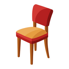 Stylish red and yellow chair with a modern design, perfect for adding a touch of elegance to any room; ideal for interior design projects, furniture catalogs, and home decor visuals