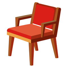 Stylish red armchair, perfect for a modern living room or office space, adding a touch of color and comfort to any interior design, originally designed as a scalable vector graphic