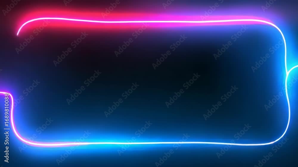 Poster vibrant neon light trails animated background with glowing flickering lines