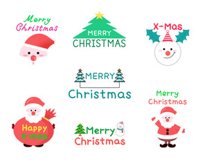 set of christmas elements