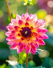 Vibrant dahlia in garden