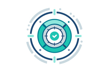 Safe vault icon circular geometric secure strong vault  