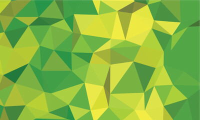 Abstract geometric pattern creates a mosaic of green shades with angular triangle polygons