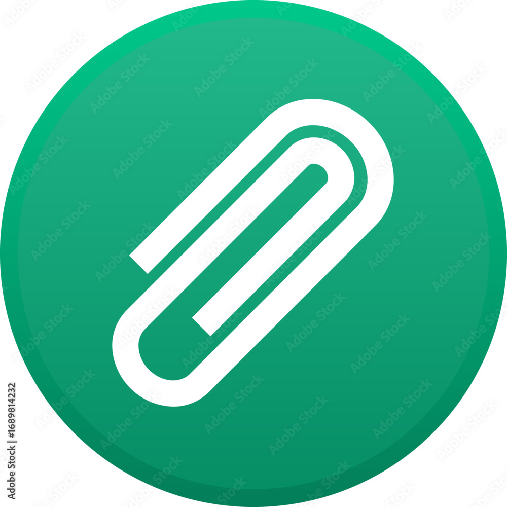 Poster modern green circular paperclip icon vector illustration scalable for graphic design projects vector
