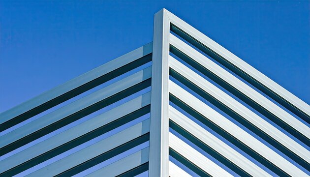 Abstract Geometric Building Structure Against a Blue Sky