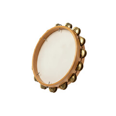 Professional wooden tambourine with jingles, perfect for rhythm and music creation