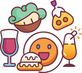 Emoji-style icons combined together.