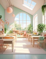 Obraz premium Modern Educational Environment with Natural Lighting