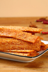 Plant-Based Spicy Snack,Chinese Latiao Made from Wheat Gluten,Addictively Spicy Chinese Snack