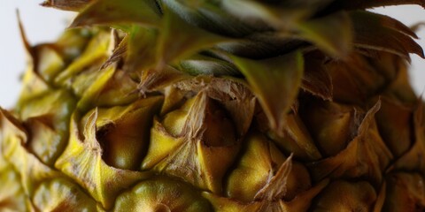 Fototapeta premium A detailed close-up of a ripe pineapple, showcasing its texture and colors.