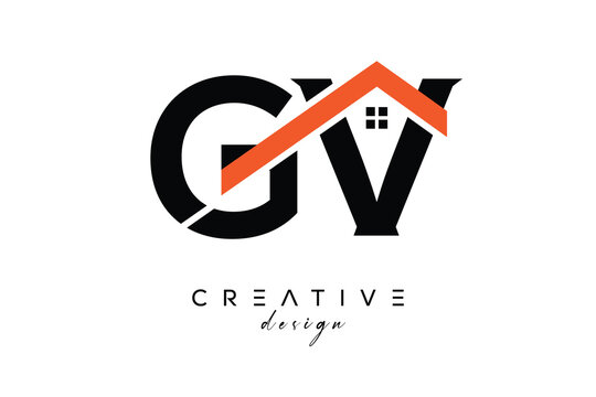 GV Creative Real Estate Architecture Monogram and Home Logo