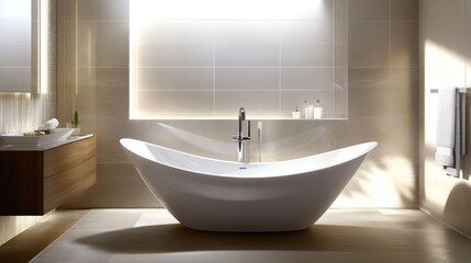 Luxurious bathroom with modern fixtures,