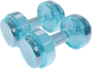 Transparent Dumbbell on Isolated Background
