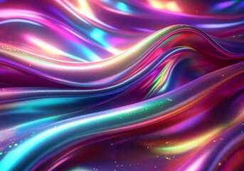 Iridescent Satin Fabric Texture