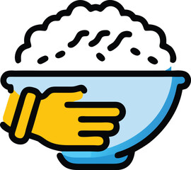 World food day rice bowl hand charity helping global hunger