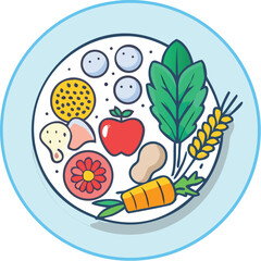 Healthy food plate celebrating world food day fresh produce variety