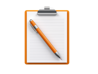 Clipboard with Pen and Lined Paper transparent background png