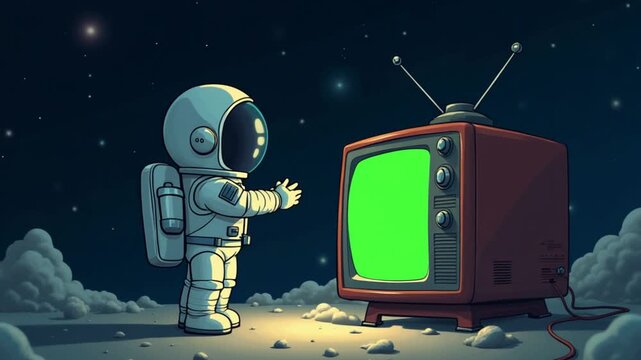 An animation in which an astronaut stumbles upon a vintage television raises questions about communication and the survival of technology in the vast expanse of space.