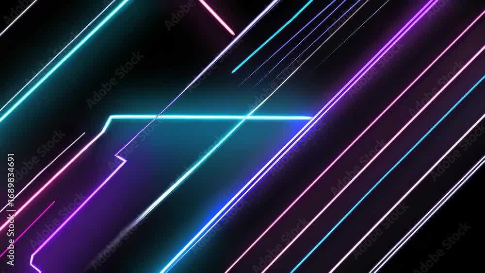 Poster futuristic neon light lines abstract digital pattern background