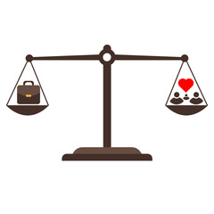 Work And Life Balance Scale Icon, Simple Icon Vector Design, best used for presentation, application, web and banner
