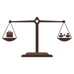 Work And Life Balance Scale Icon, Simple Icon Vector Design, best used for presentation, application, web and banner