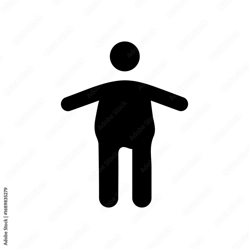 Poster fat and slim figure icon vector set collection for web trendy style illustration for web and app..ep