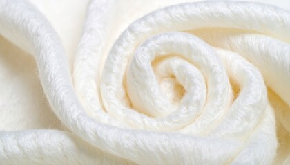 Cream Boucle Fabric Texture Swirls Close Up