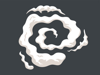 Comic smoke flows. Smoke steaming cloud