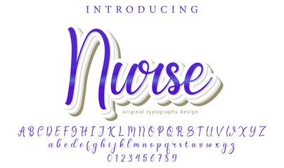 Nurse - Elegant 3D Script Font with Handwritten Style for Modern Typography and Branding