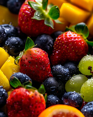 Close-up de frutas frescas.