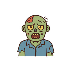 ゾンビのカラーアイコン、素材、背景なし、イラスト、ハロウィン