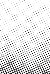 Abstract halftone gradient texture with black dots on white background, perfect for retro comics, vintage posters, print design, and backgrounds.