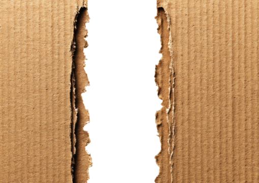 Ripped cardboard texture, vertical tear
