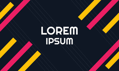 Modern abstract background with dark gray field framed by bold yellow and magenta stripes