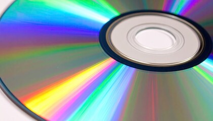 Close Up of a Rainbow-Colored CD or DVD